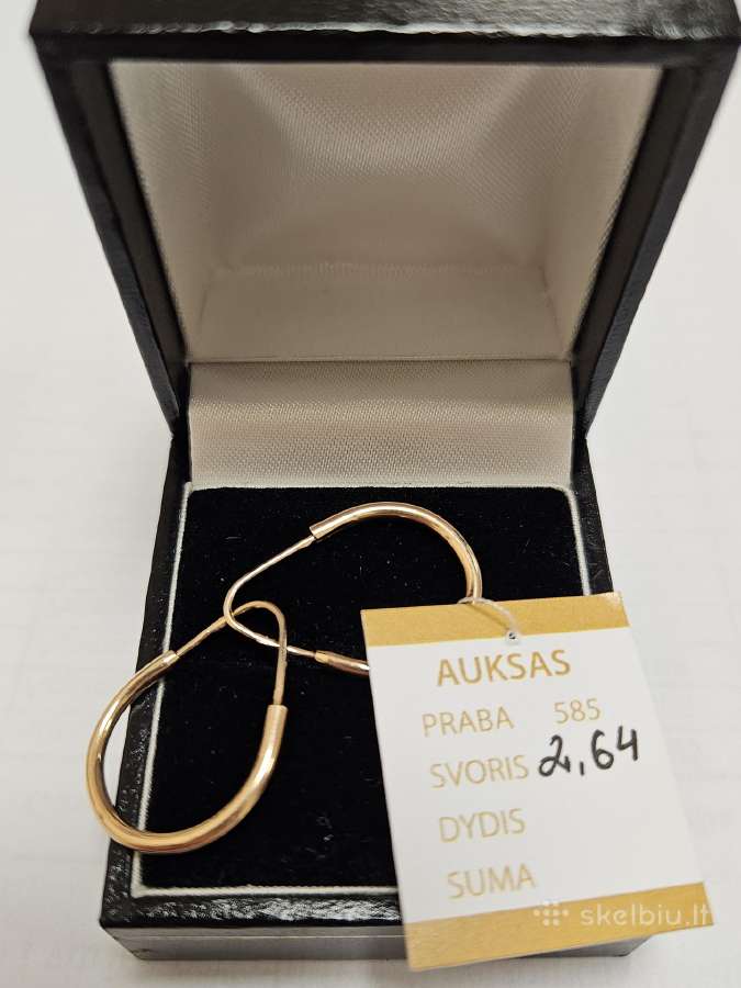 Auksiniai auskarai - nuo 63 Eur.