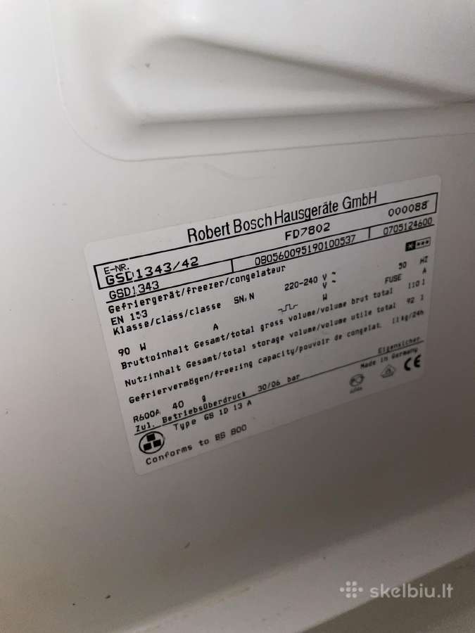 Bosch saldiklis 110 ltr - nuotraukos Nr. 3