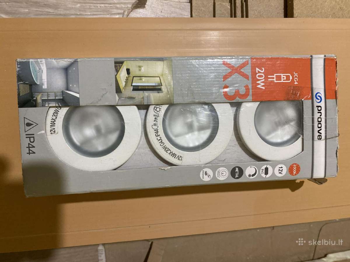 3 sujungtos LED lemputės,šviestuvas Proove Švedija