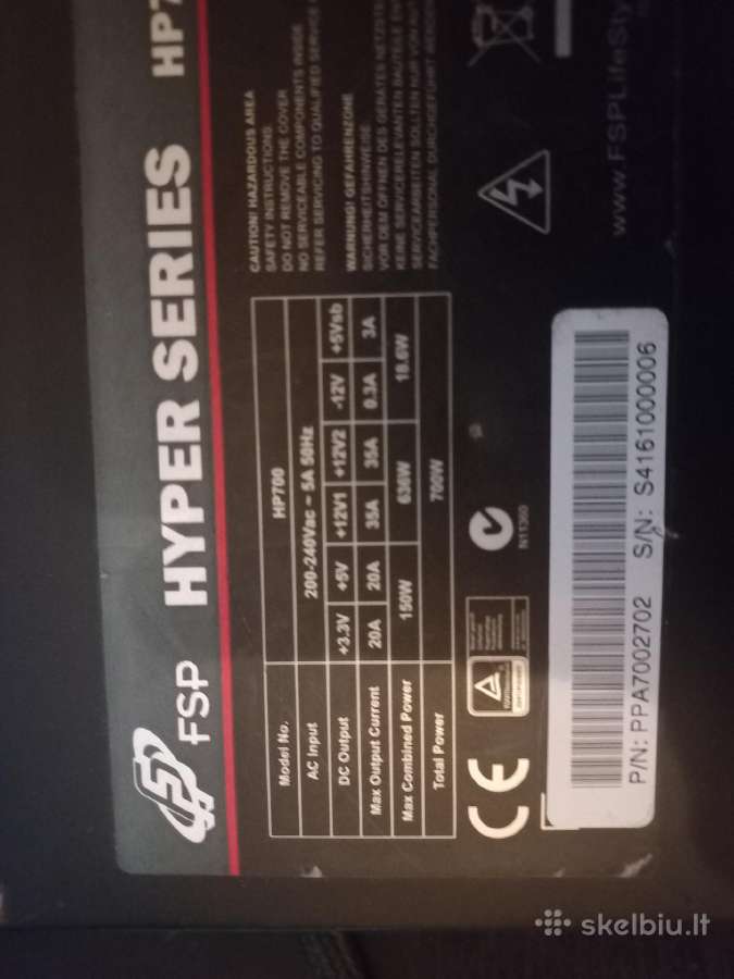 Fsp Hyper 700 power supply. Maitinimo blokas.