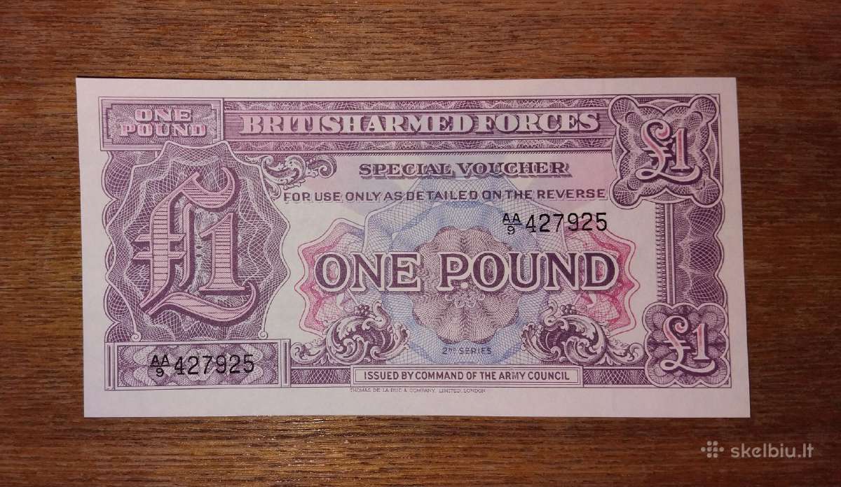 Anglijos 1 £ banknotas