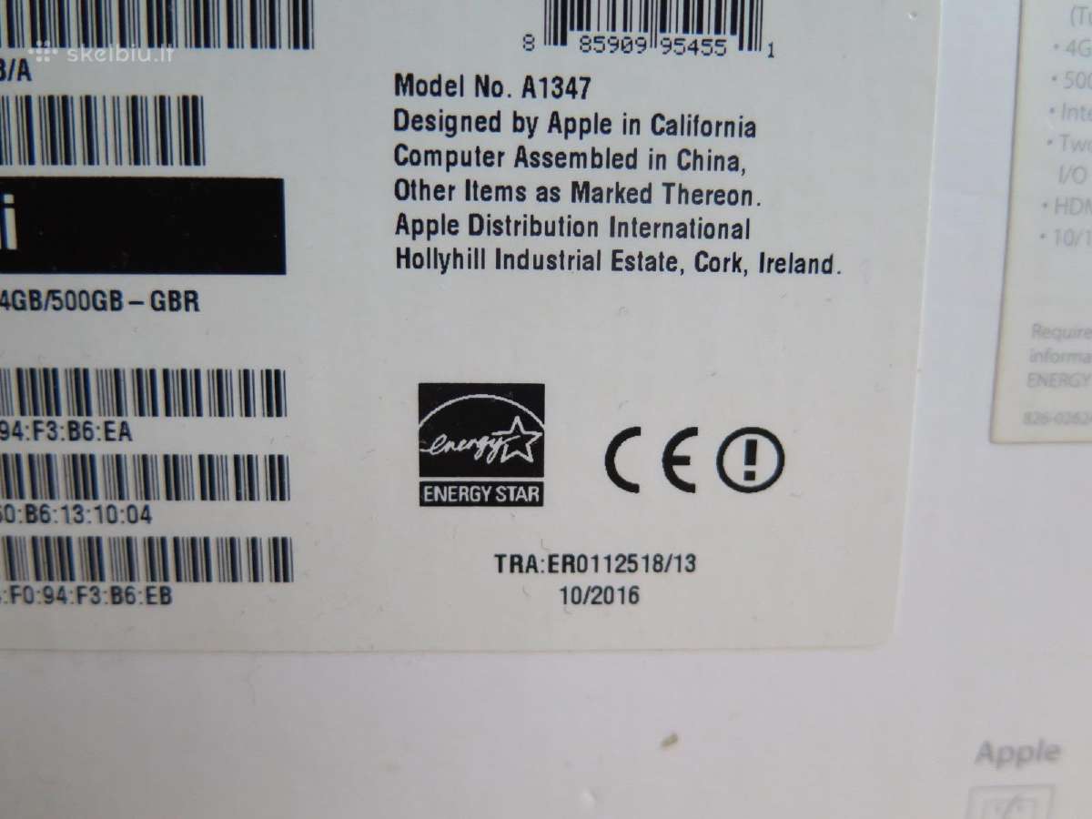 Apple Mac Mini Dual Core i5 Late 2014 kompiuteris - nuotraukos Nr. 3
