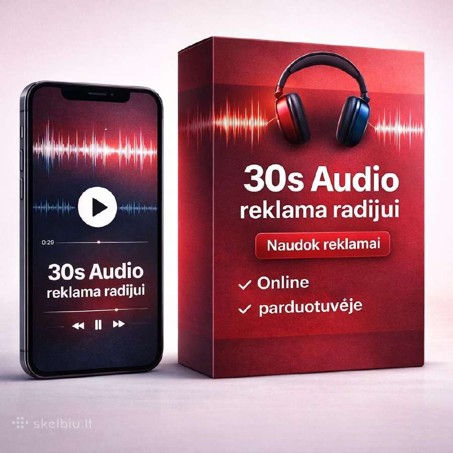 Parduodama 30s audio radijo reklama (Mp3 / Wav)