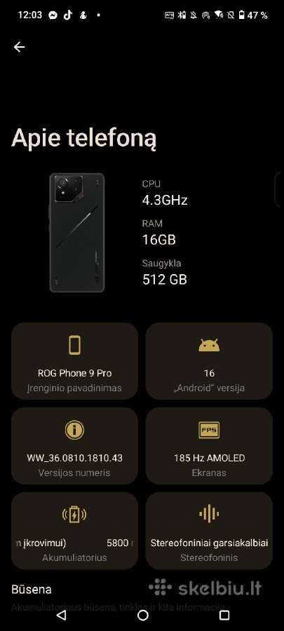 Parduodamas galingas žaidimų telefonas.