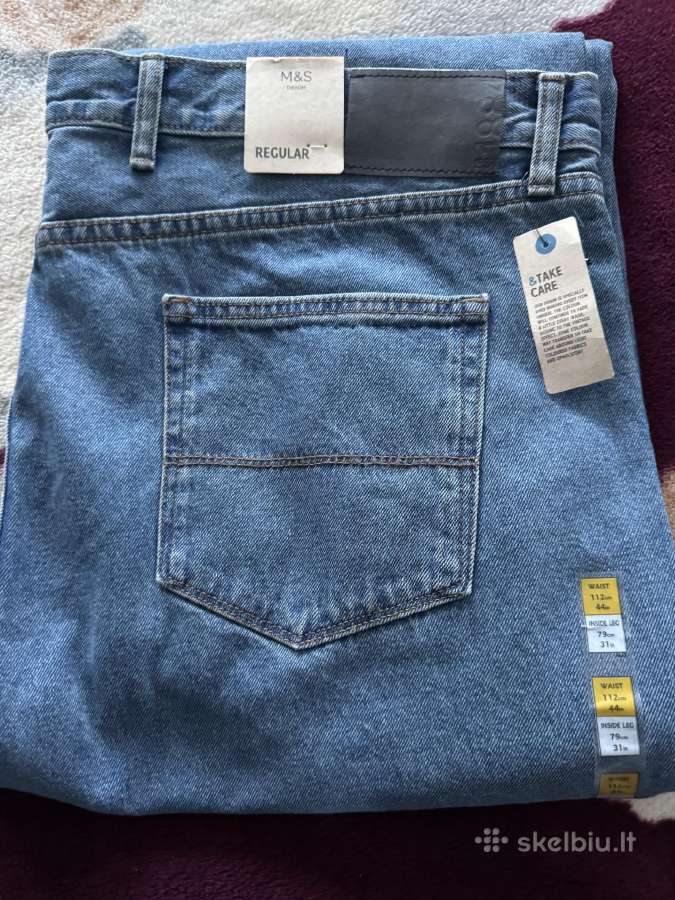 Marks & Spencer džinsai blue 44x31" 112cm Naujos - nuotraukos Nr. 10