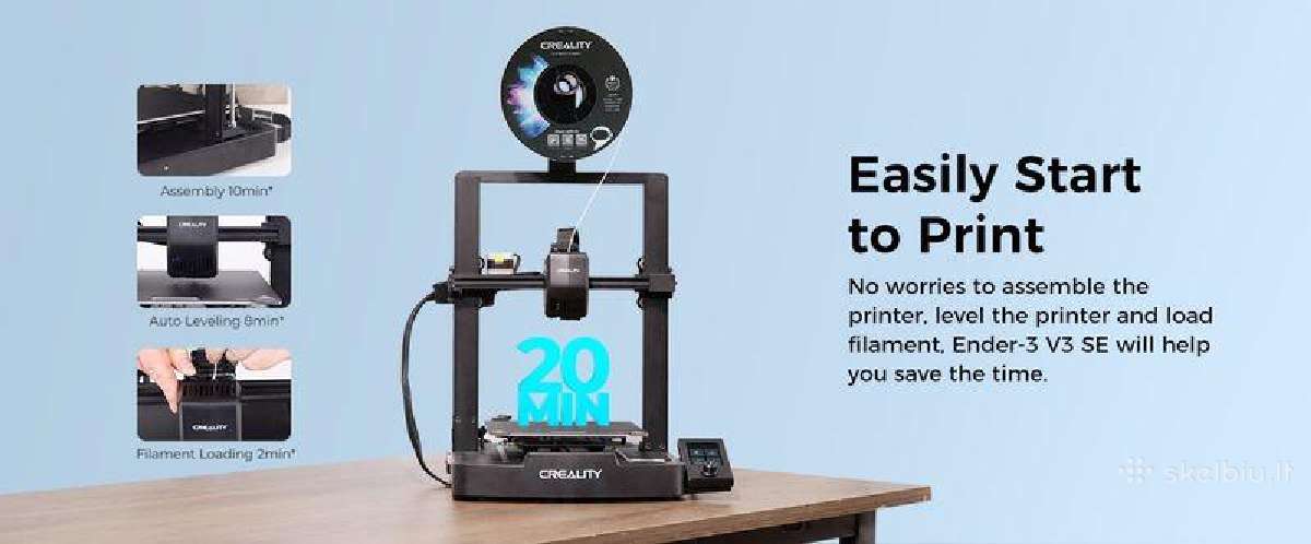 3D spausdintuvas Creality Ender-3v3 Se 220x220x250 - nuotraukos Nr. 7