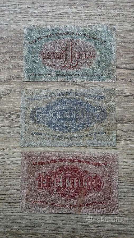 1922 metų smetoniniai banknotai centukai - nuotraukos Nr. 2