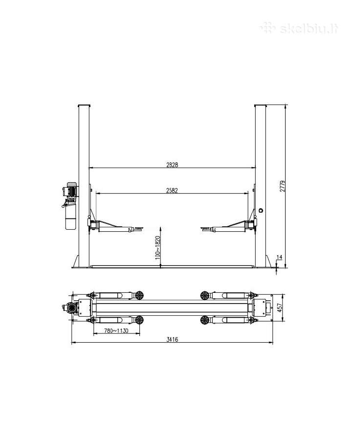 Sm-4000 2 kolonų keltuvas 4000kg - 1090 Eur - nuotraukos Nr. 2