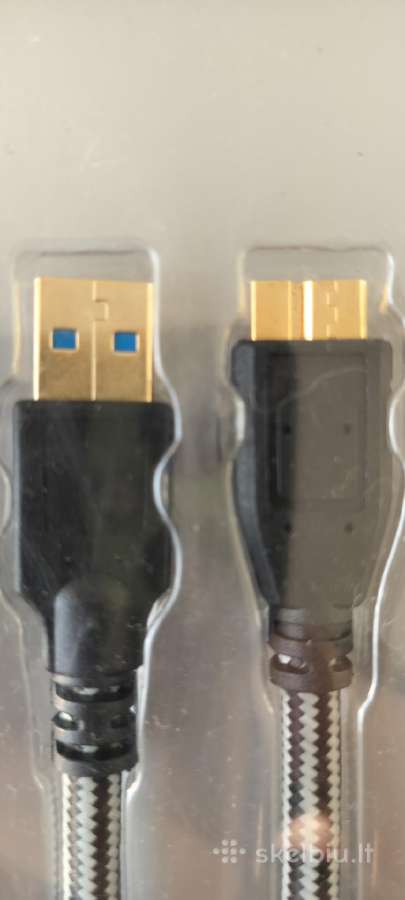 Usb A - Usb B Micro paauksotas kabelis 1m - nuotraukos Nr. 2