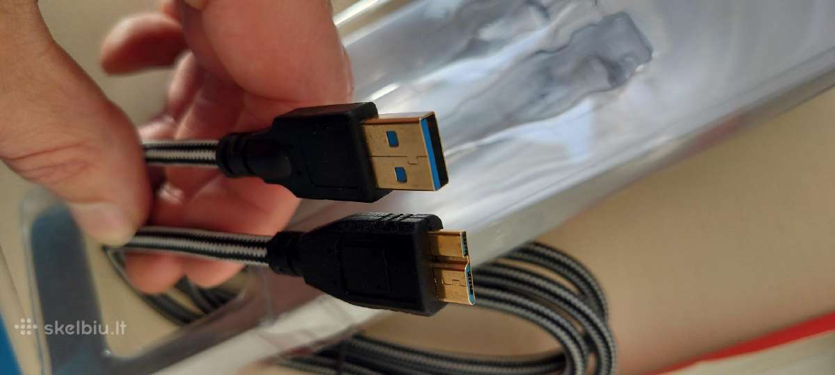 Usb A - Usb B Micro paauksotas kabelis 1m - nuotraukos Nr. 4