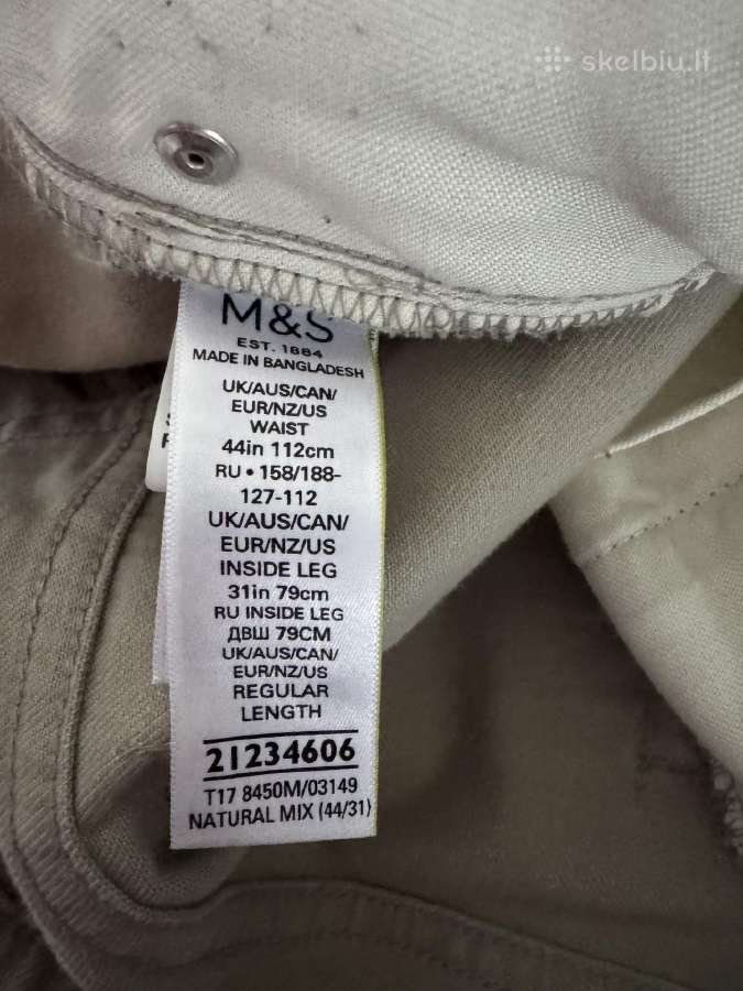 Marks & Spencer džinsai Regular Natural Mix 44x31" - nuotraukos Nr. 4
