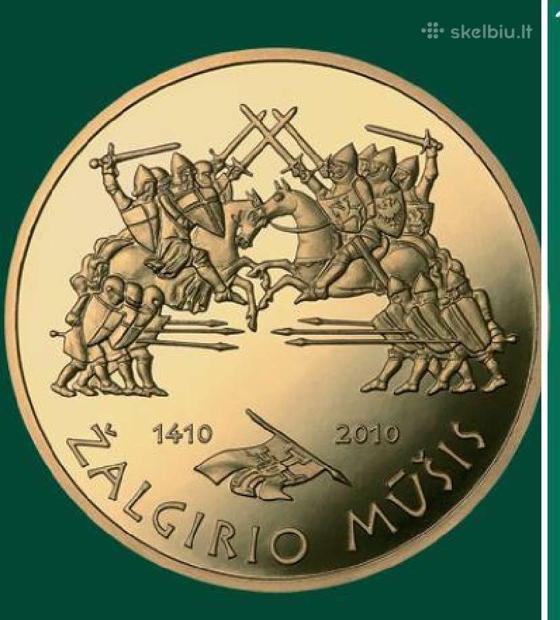 Žalgirio mūšis Auksinė moneta 500 Lt 2010 m. 1 oz