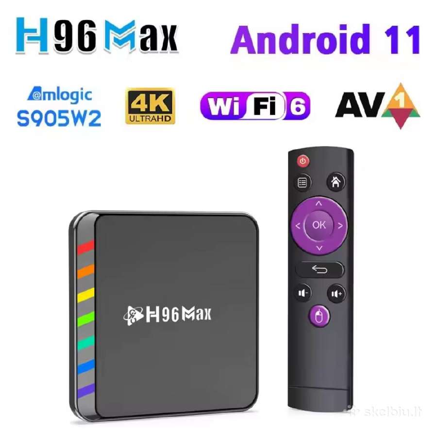 Android TV H96 Max 4+64gb Uhd 4k Filmai nemokamai