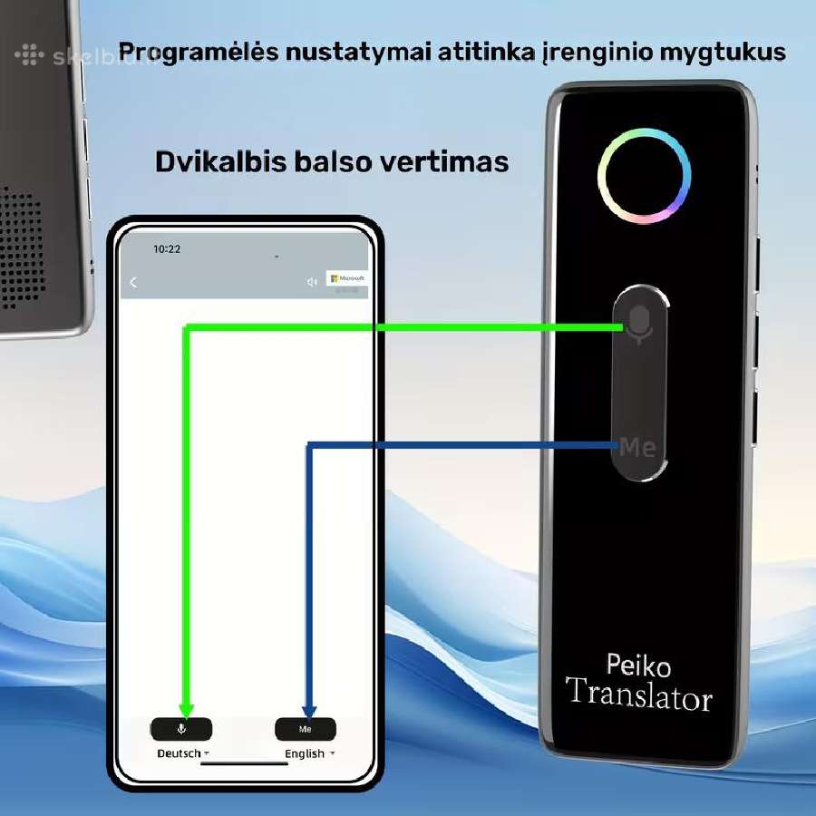 Kalbų vertėjas Peiko x9, dvipusis momentinis - nuotraukos Nr. 2