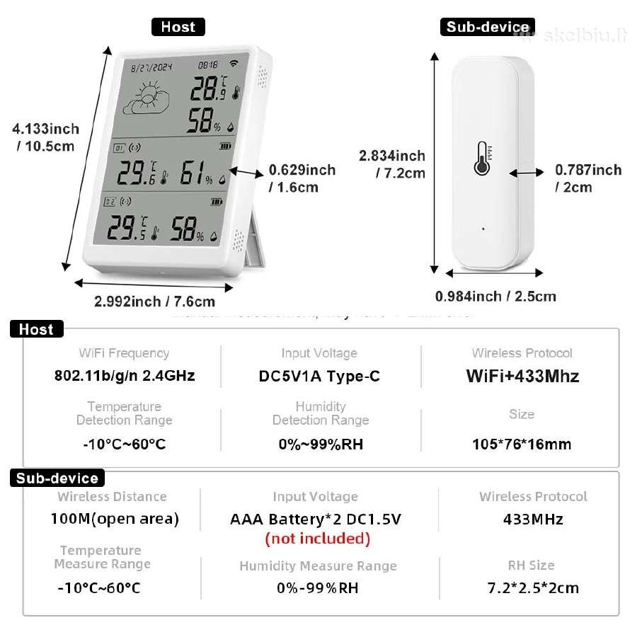 Daug modelių! Termometras drėgmės jutiklis su WiFi - nuotraukos Nr. 6