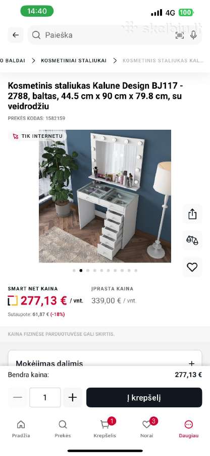 Kosmetinis staliukas