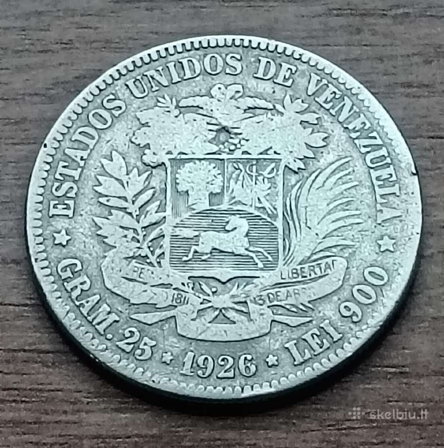 Venesuela 5 bolivarai 1926 m.