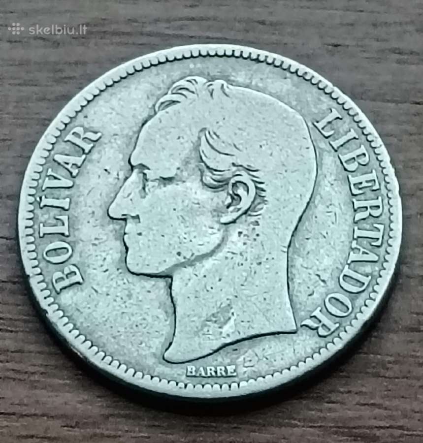 Venesuela 5 bolivarai 1926 m. - nuotraukos Nr. 2