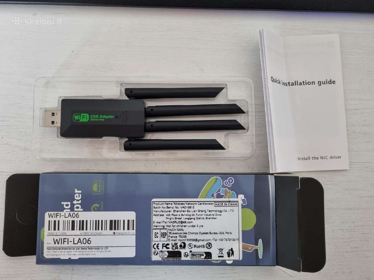 1200mbps WiFi Usb Adapteris 2.4ghz - 5ghz standart