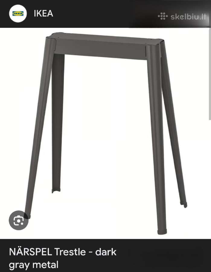 Stalas 2 m Ikea su Närspel trestle dark grey kojom