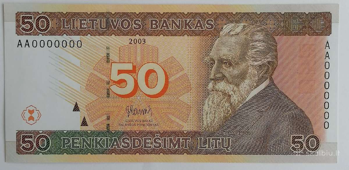 Litų banknotų pavyzdžiai - nuotraukos Nr. 3