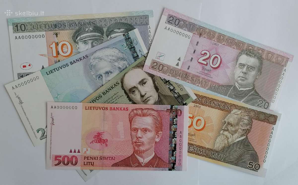 Litų banknotų pavyzdžiai - nuotraukos Nr. 6