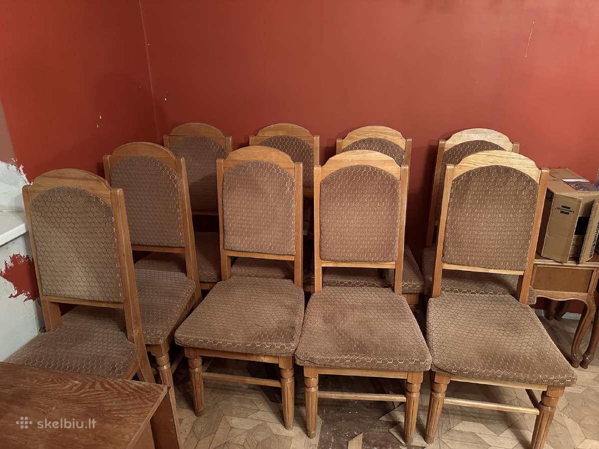 Senovinės medinės valgomojo kėdės. 12 vnt.
