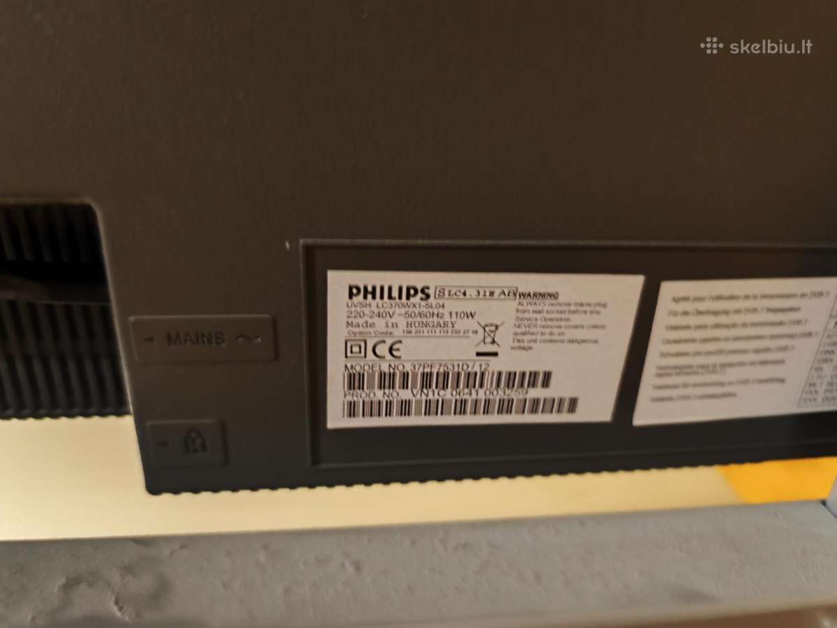 Parduodu Philips LCD televizorių 37 įstrižainės - nuotraukos Nr. 4