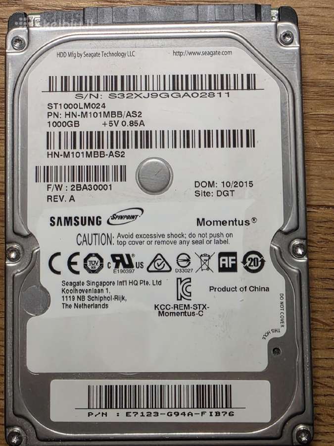 1 TB Samsung kietasis diskas (HDD) 2.5" puiki bukl