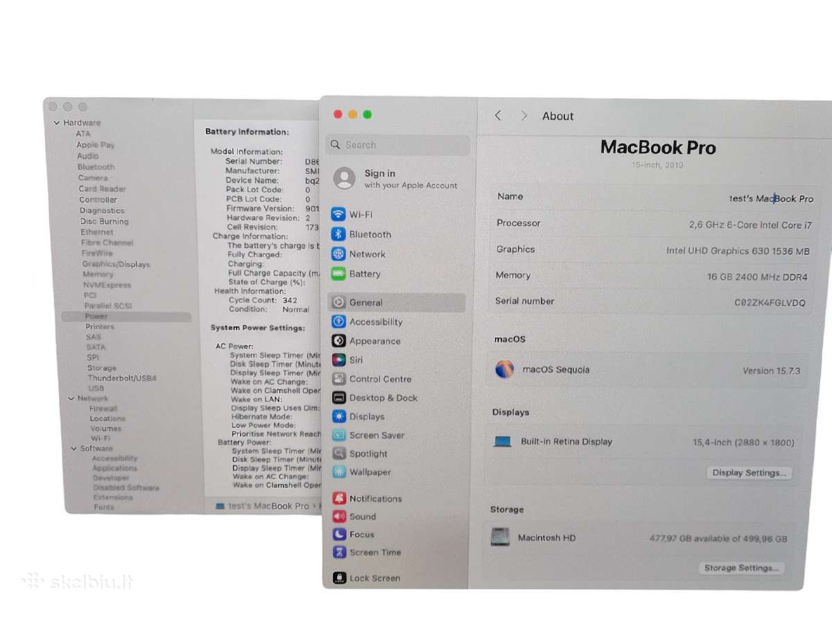 MacBook Pro 15 TB 2019 6-core Intel i7 16gb/512gb - nuotraukos Nr. 6