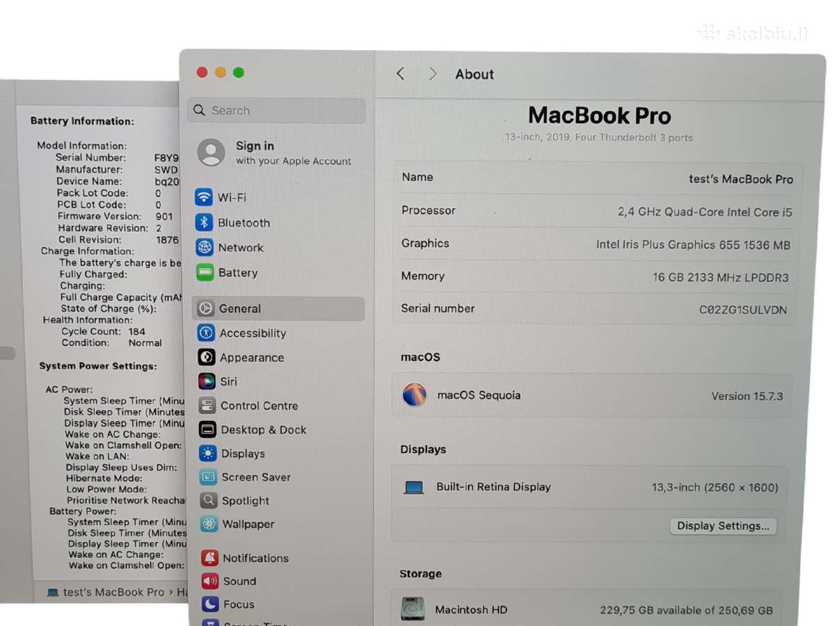 MacBook Pro 13 TB 2019 Quad-core Intel i5 16/256 - nuotraukos Nr. 5