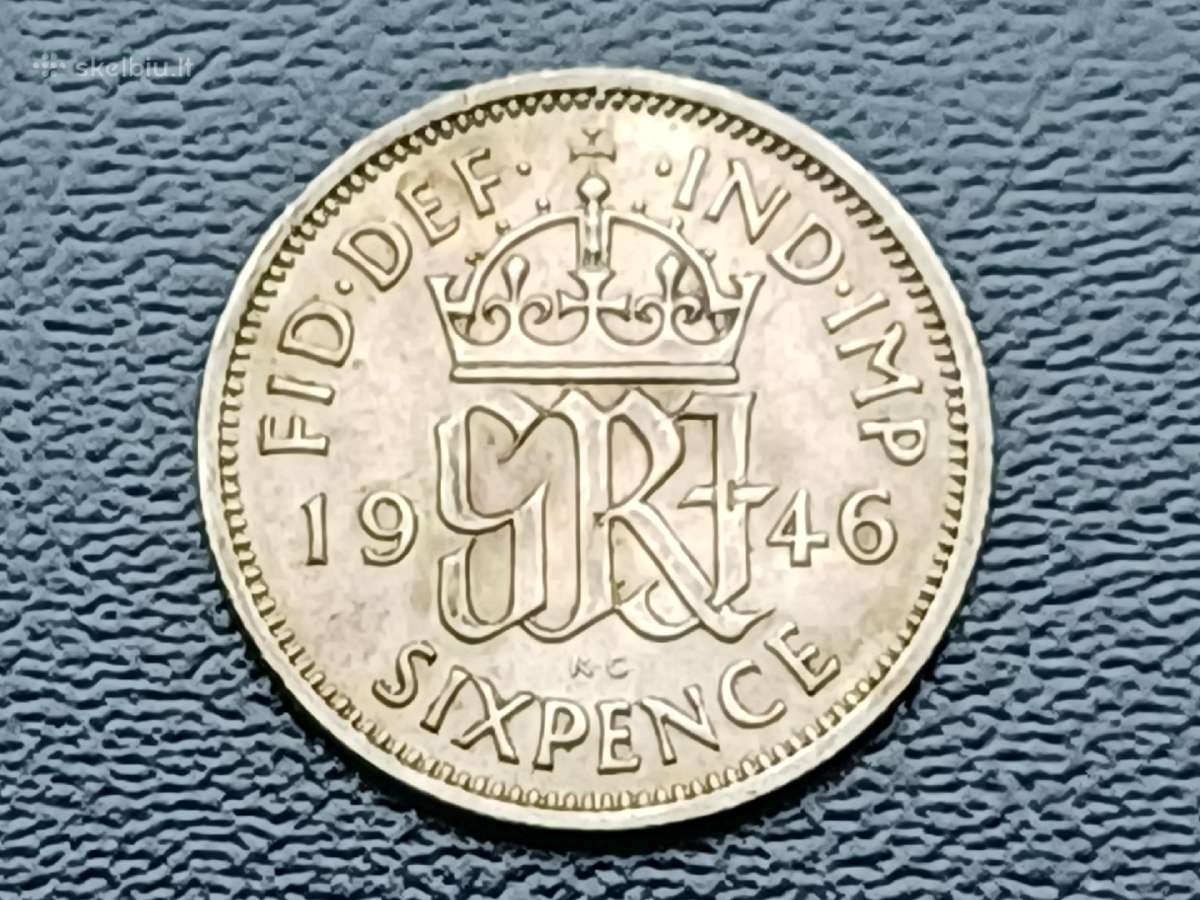 6 pensai 1946m. Anglija sidabras