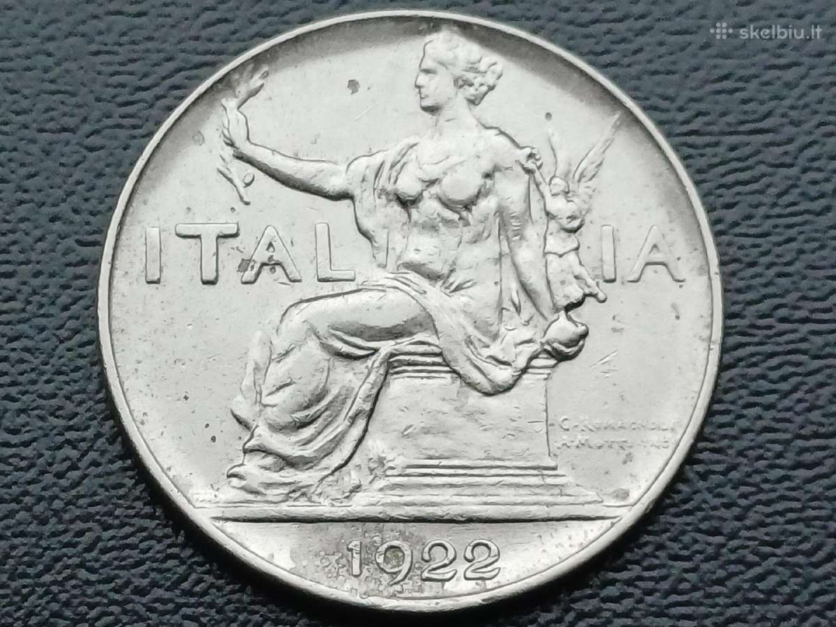 1 lira 1922m. Italija - nuotraukos Nr. 2
