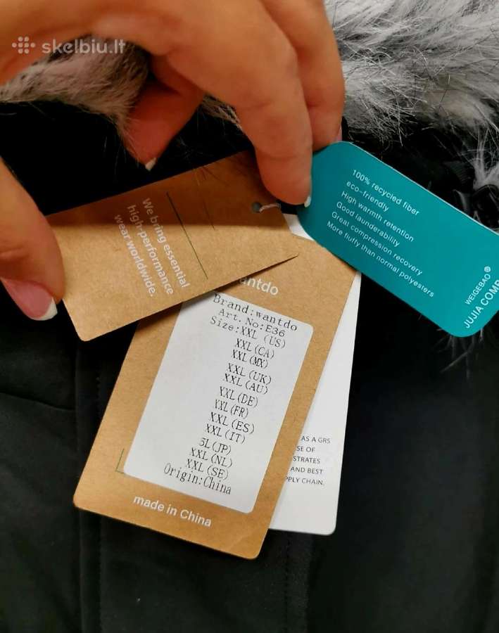Žieminė striukė paltas parka su kapišonu šilta - nuotraukos Nr. 12