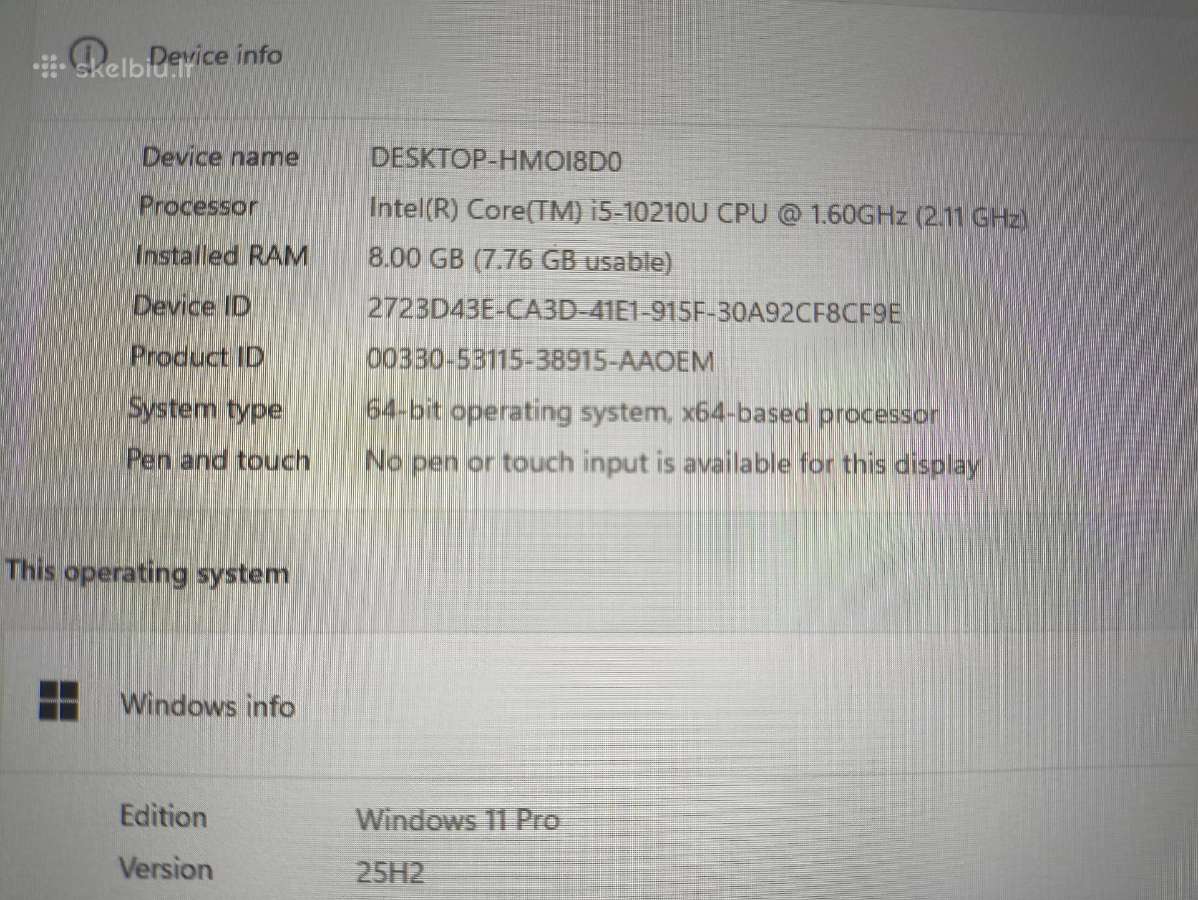 Thinkpad Carbon Gen 8 i5-10210u 8gb 256gb 400 Nit - nuotraukos Nr. 4