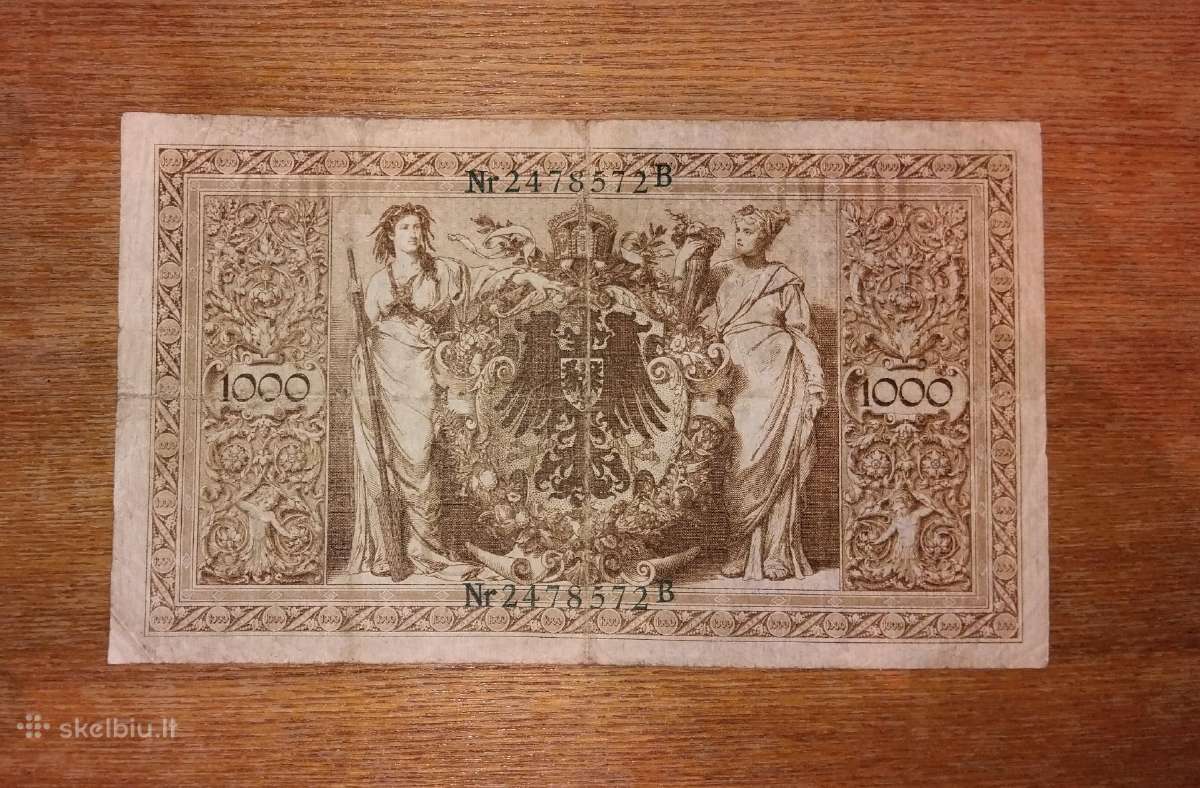 Vokietijos 1.000 markių banknotas - nuotraukos Nr. 2