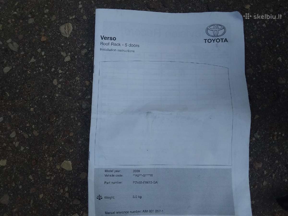 Skersiniai Toyota Verso - nuotraukos Nr. 3