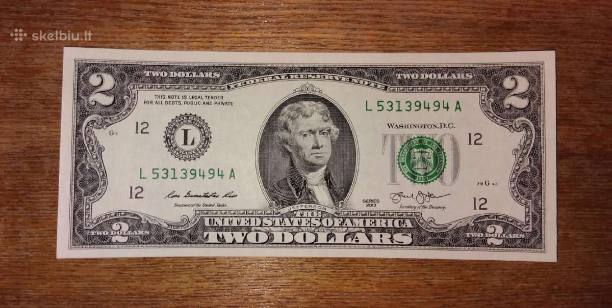 JAV 2 $ banknotas