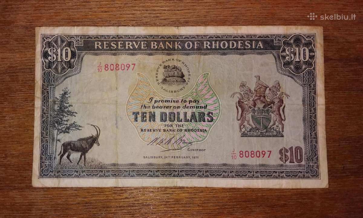 Rodeža 10 $ banknotas