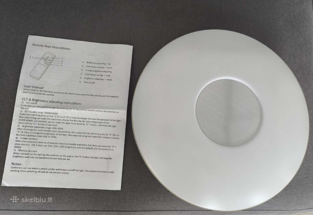 LED šviestuvas 25w su nuotolinio valdymo pulteliu