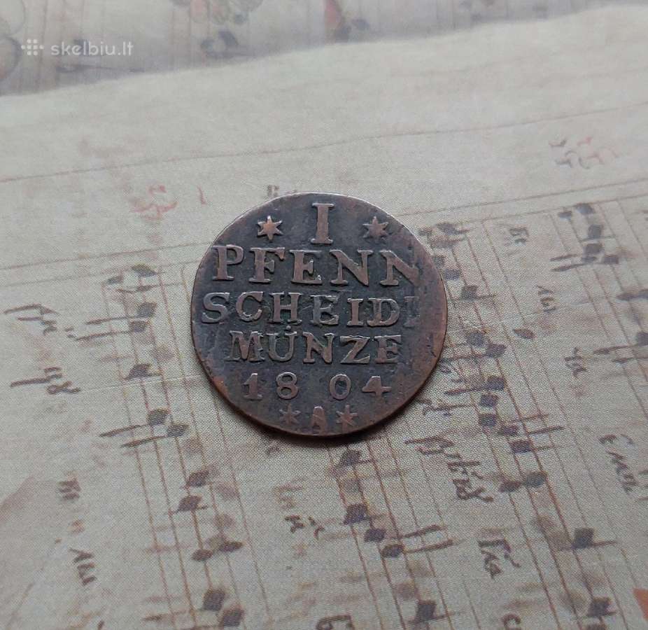 1 pfennig 1804 A Prūsija Vokietija