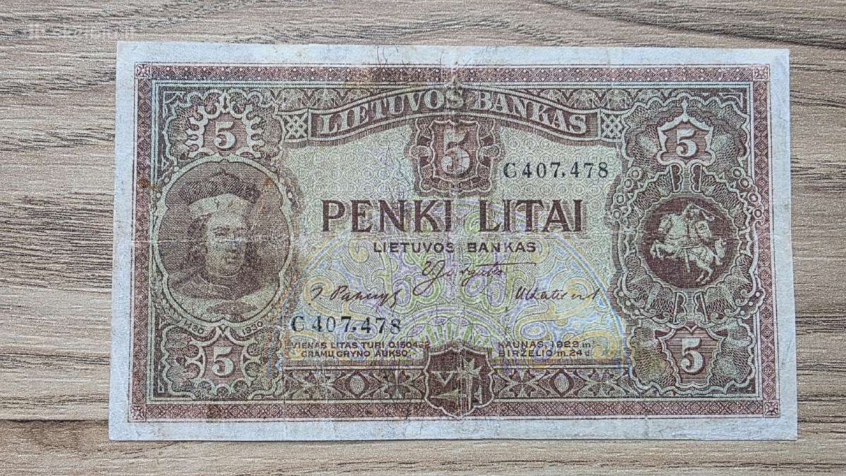 1930 metų 5 smetoniški litai