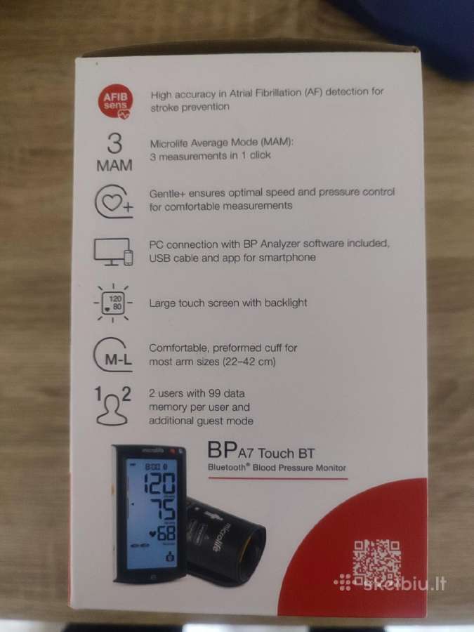 Microlife BP A7 Touch Bt kraujospūdžio matuoklis - nuotraukos Nr. 5