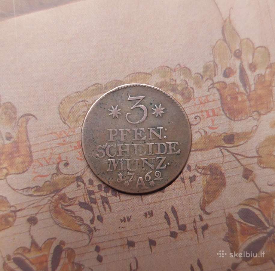 3 pfennig 1762 A Prūsija Vokietija