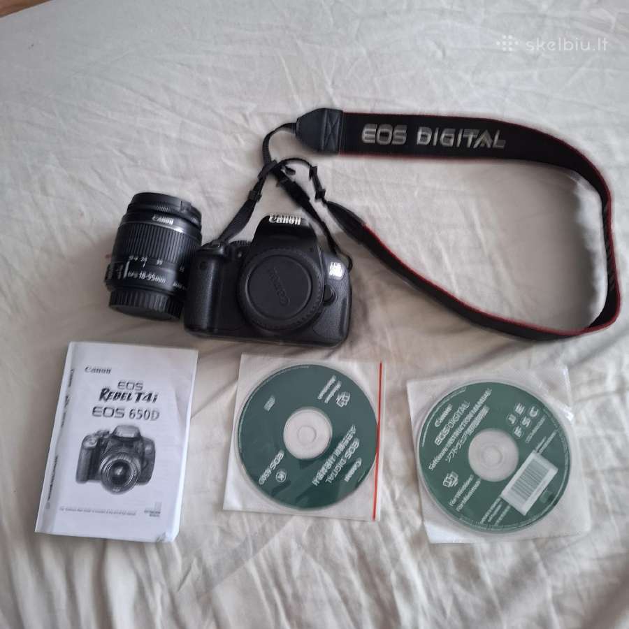 Canon EOS 650d + 18–55mm Is II – pilnas komplektas