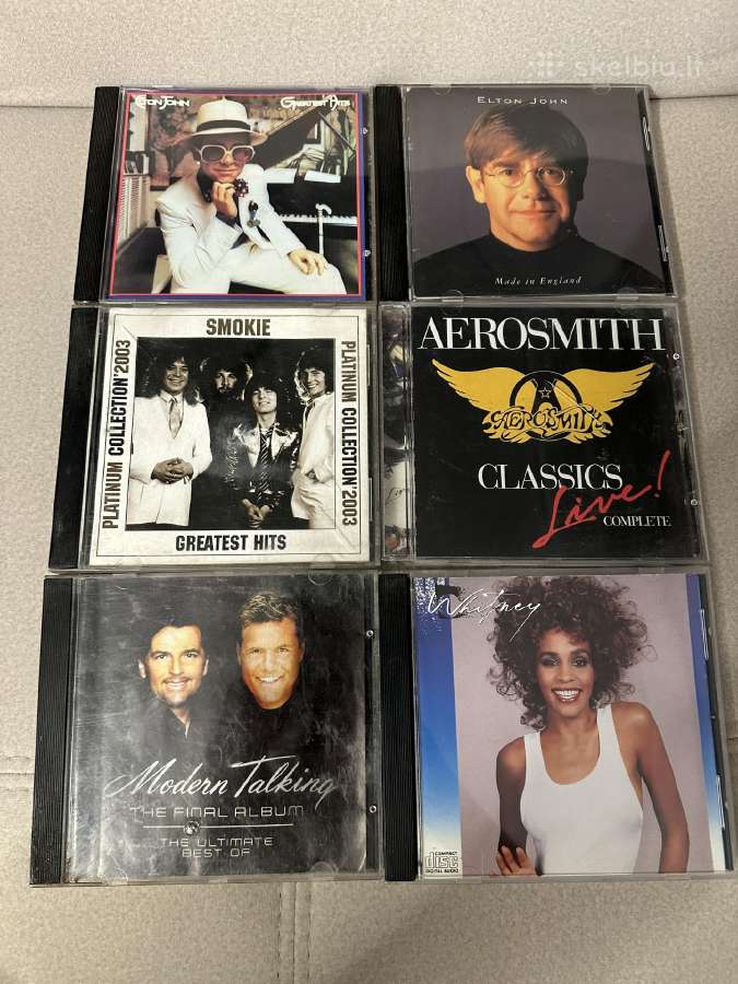 CD muzika, Elton John, Smokie, Aerosmith ir kt.
