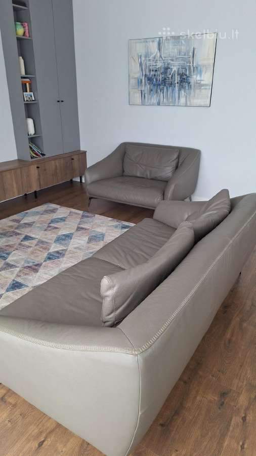 Natūralios odos sofa + fotelis Montana Ivo balda
