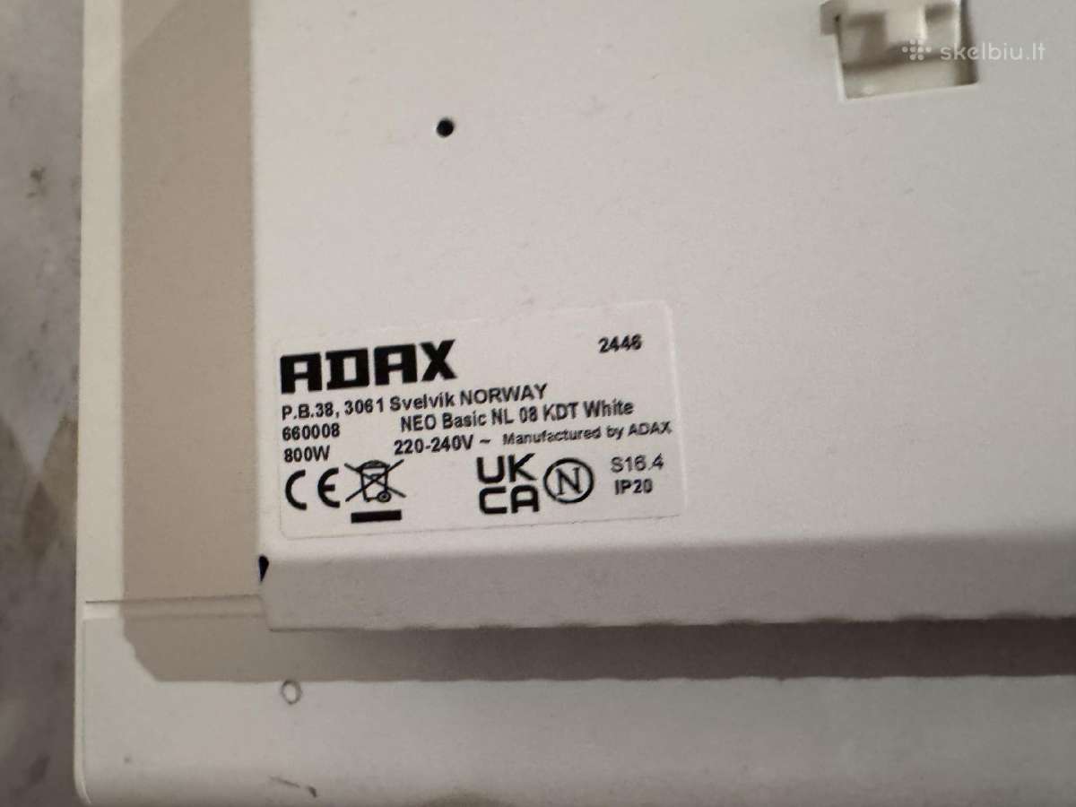 Adax 800w pakabinamas radiatorius - nuotraukos Nr. 5
