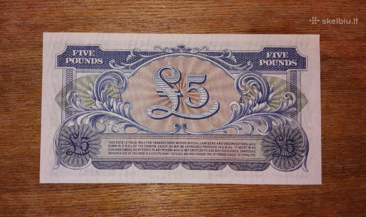 Anglijos 5 £ banknotas - nuotraukos Nr. 2