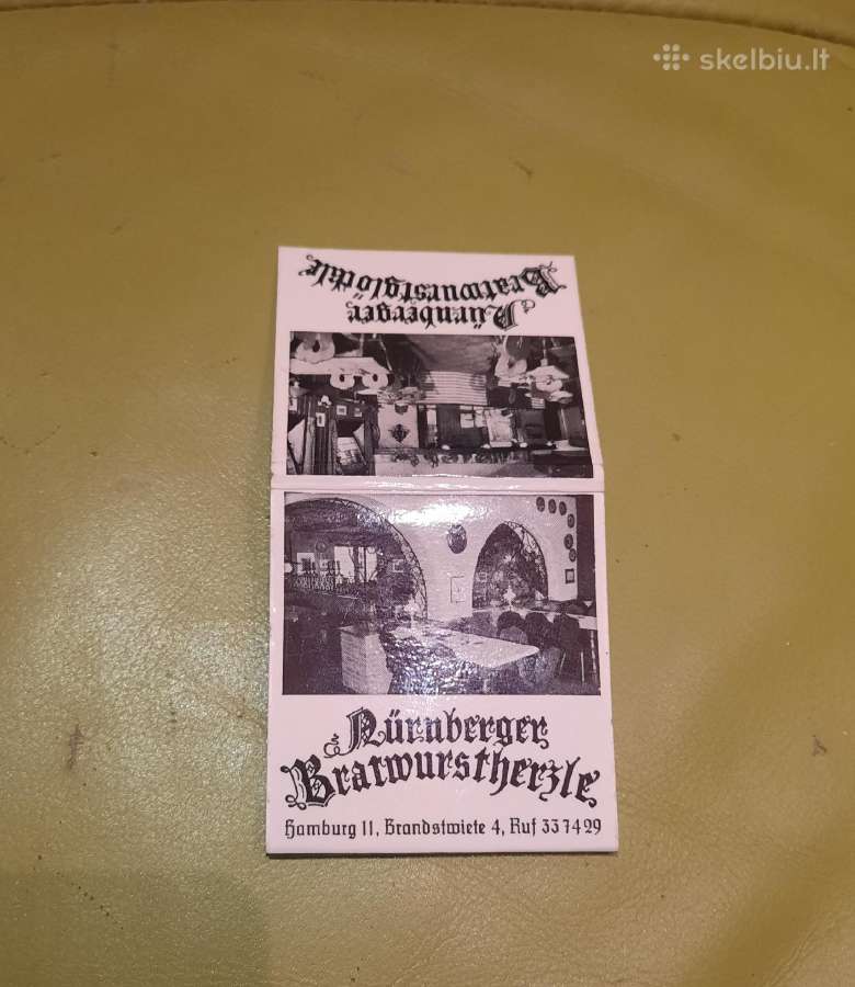 Rem. Degtukų dėžutė knygelė Nürnberger Bratwursthe - nuotraukos Nr. 4